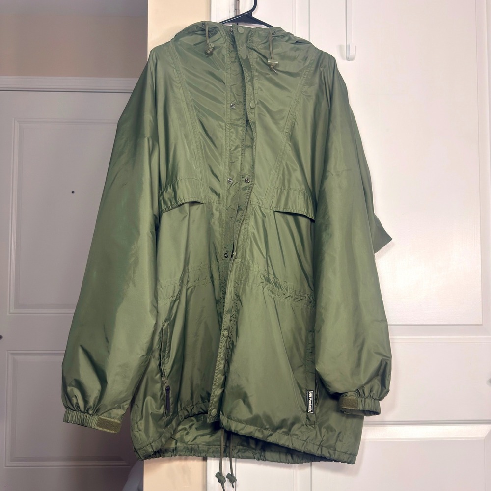 Helly Hansen Packable Anorak Windbreaker Jacket Olive Green Gorpcore Mens XL